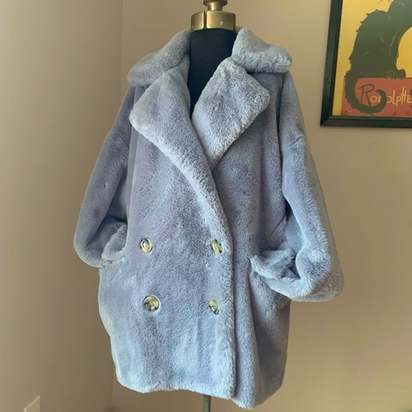 Free People Faux fur Button front Jacket Medium - Picture 2 of 16